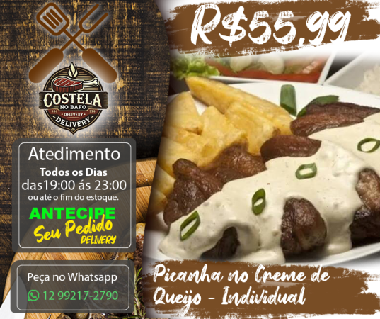 Picanha no Creme de Queijo - Individual