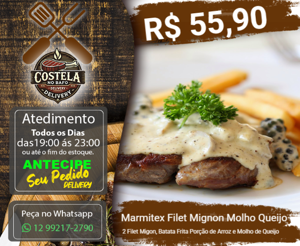 Marmitex Filet Mignon Molho Queijo