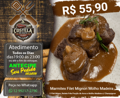 Marmitex Filet Mignon Molho Madeira